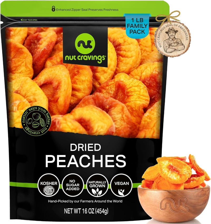 Nut Cravings Dried Peaches - 16 Ounces - Image 1